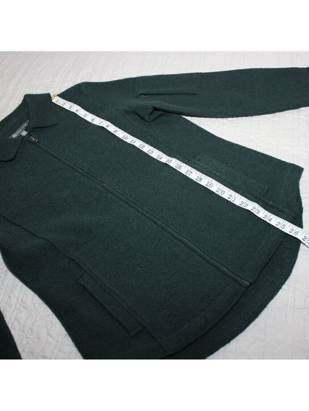 Title Nine Womens 100% Merino Wool Full Zip Jacket Size Small Teal Green - Picture 8 of 8